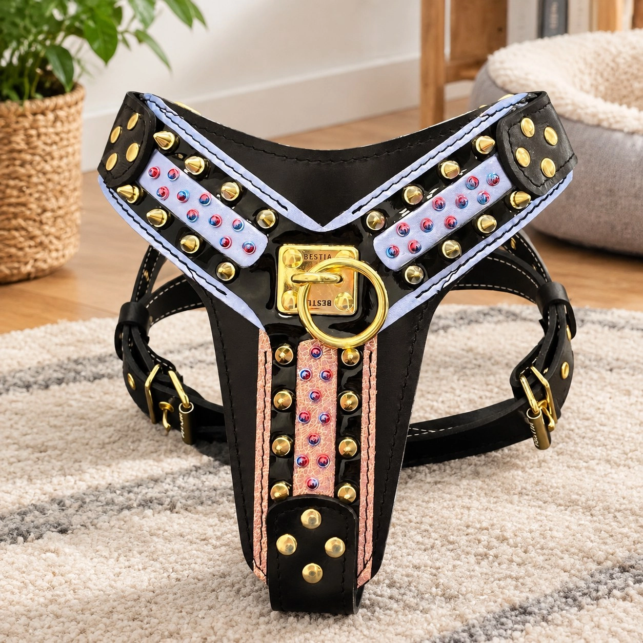 Bestia Collars Le harnais "Candy" Black — Colliers, laisses et harnais