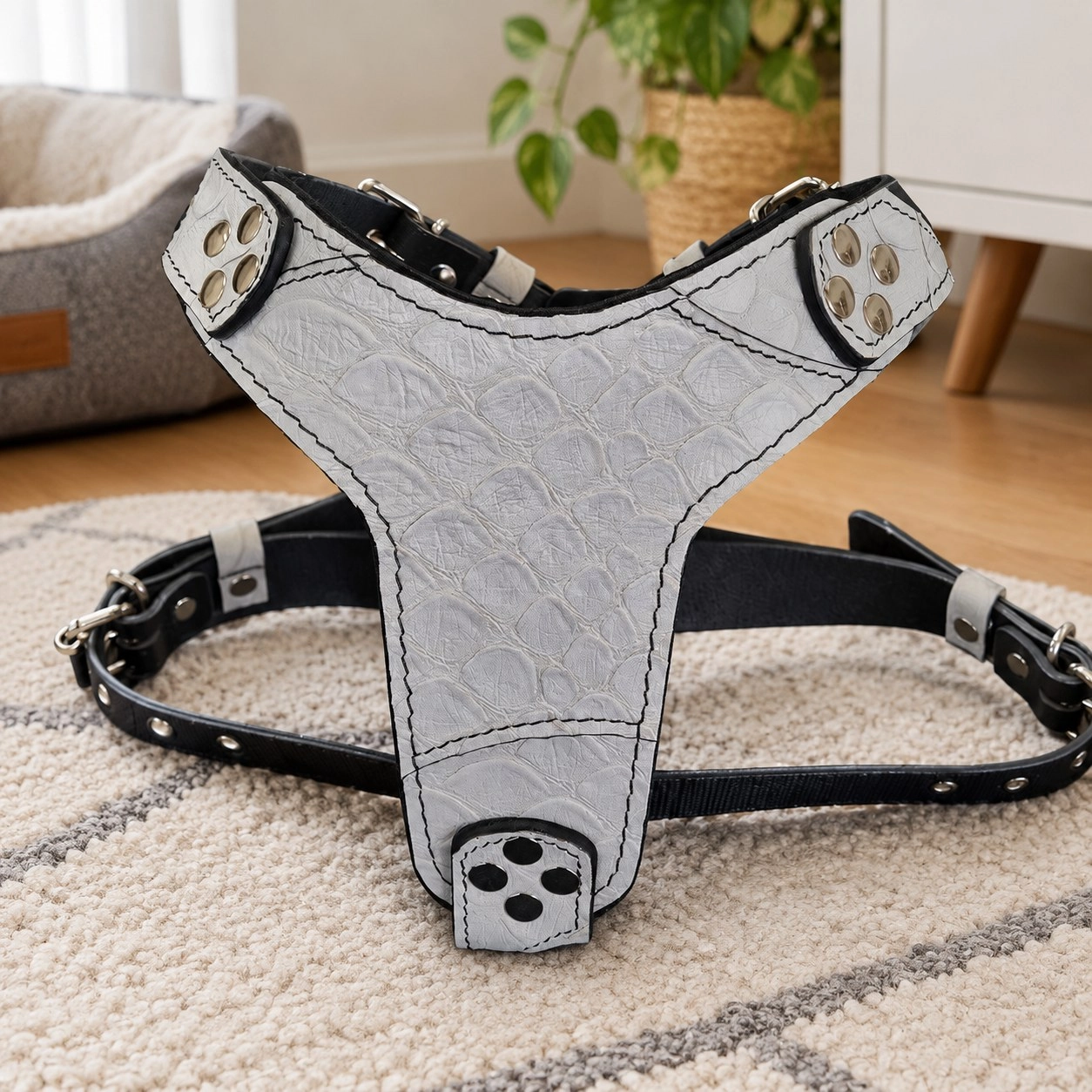 Bestia Le harnais Dragon Scale Taille Moyenne — Colliers, laisses et harnais