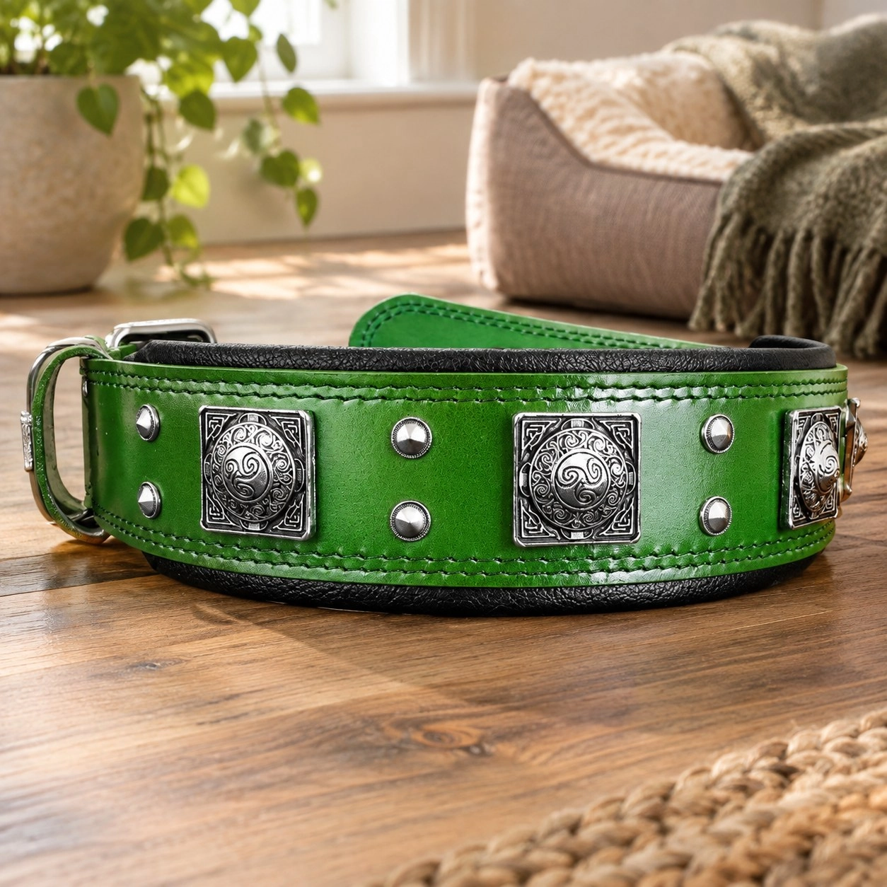 Bestia Le collier "Eros" 2.5 inch de large Vert