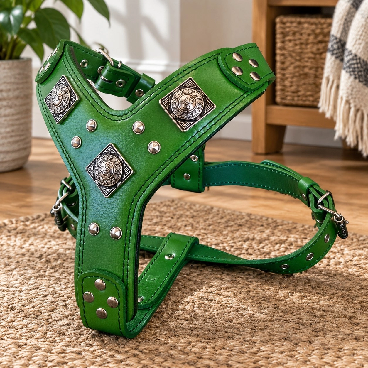 Bestia Le harnais "Eros" GREEN — Colliers, laisses et harnais