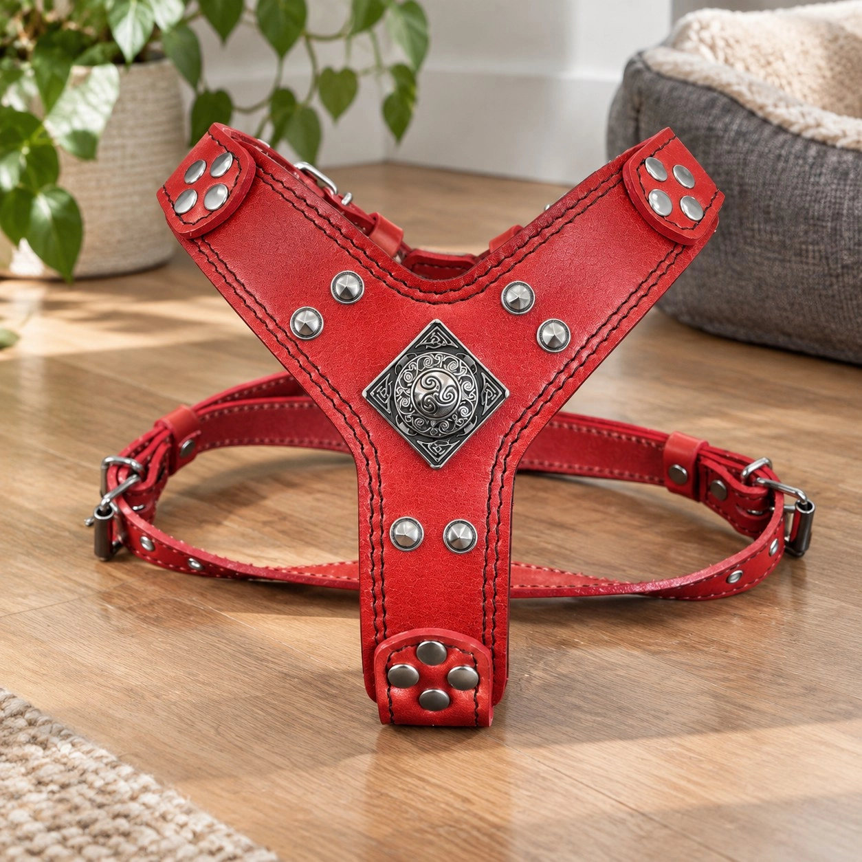 Bestia Le harnais "Eros" rouge Taille Petite à Moyenne — Colliers, laisses et harnais