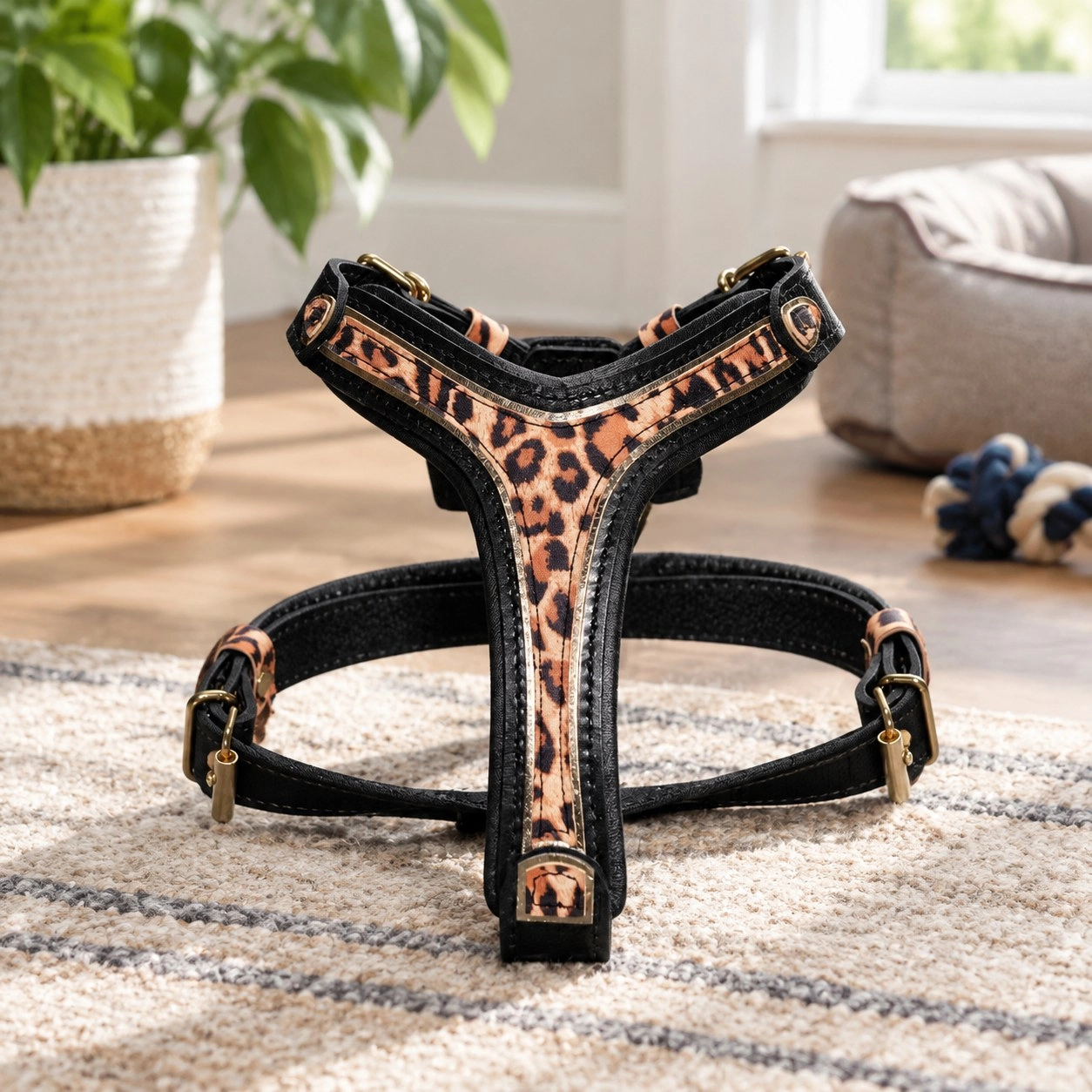 Bestia Le harnais Leopard Taille petite à moyenne — Colliers, laisses et harnais