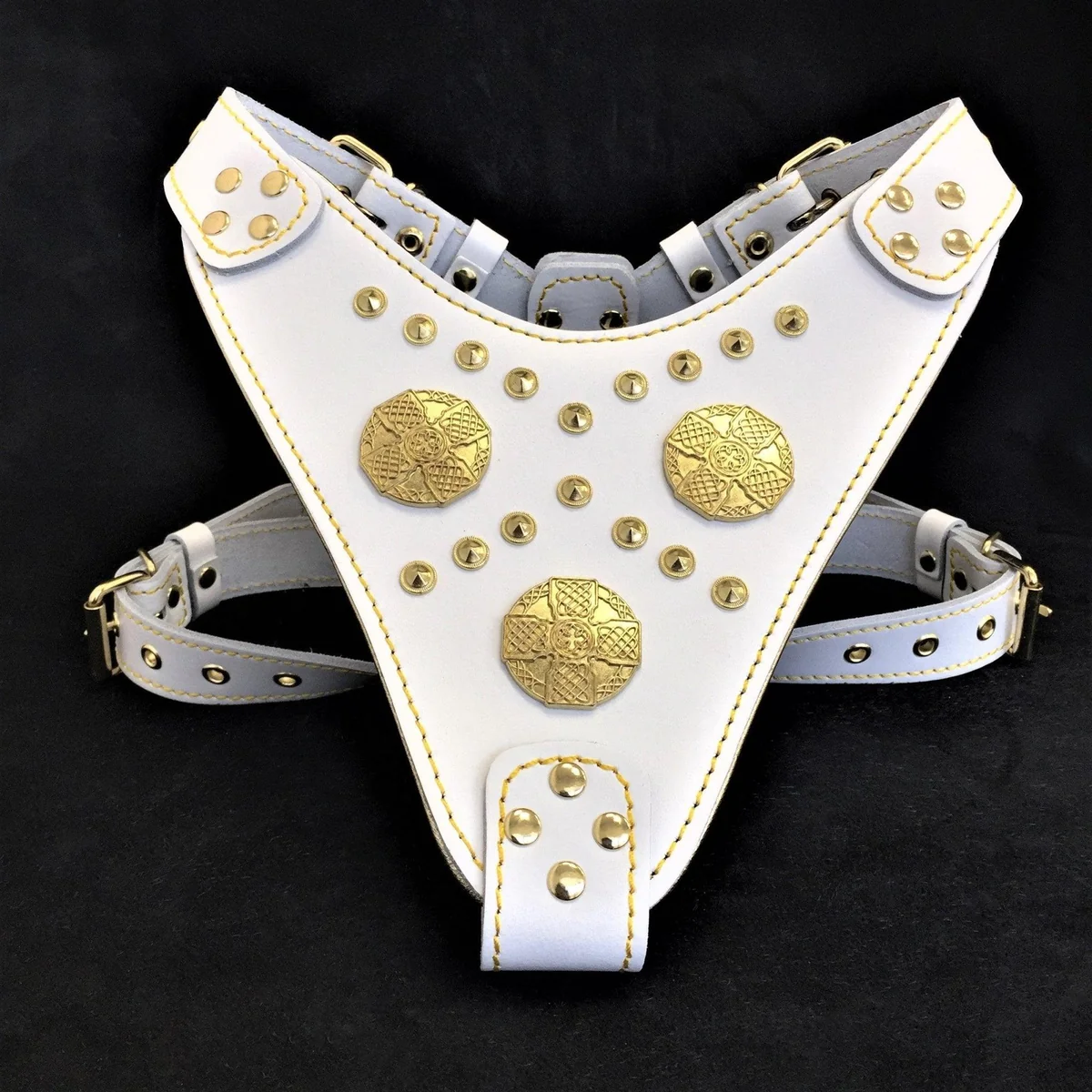 Bestia The "Maximus" harness White — Colliers, laisses et harnais