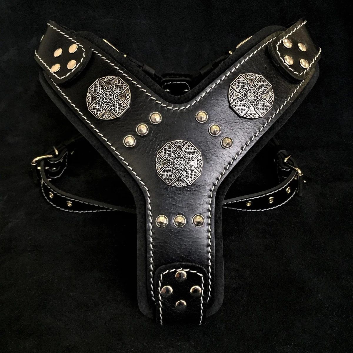 Bestia The "Maximus" silver harness — Colliers, laisses et harnais