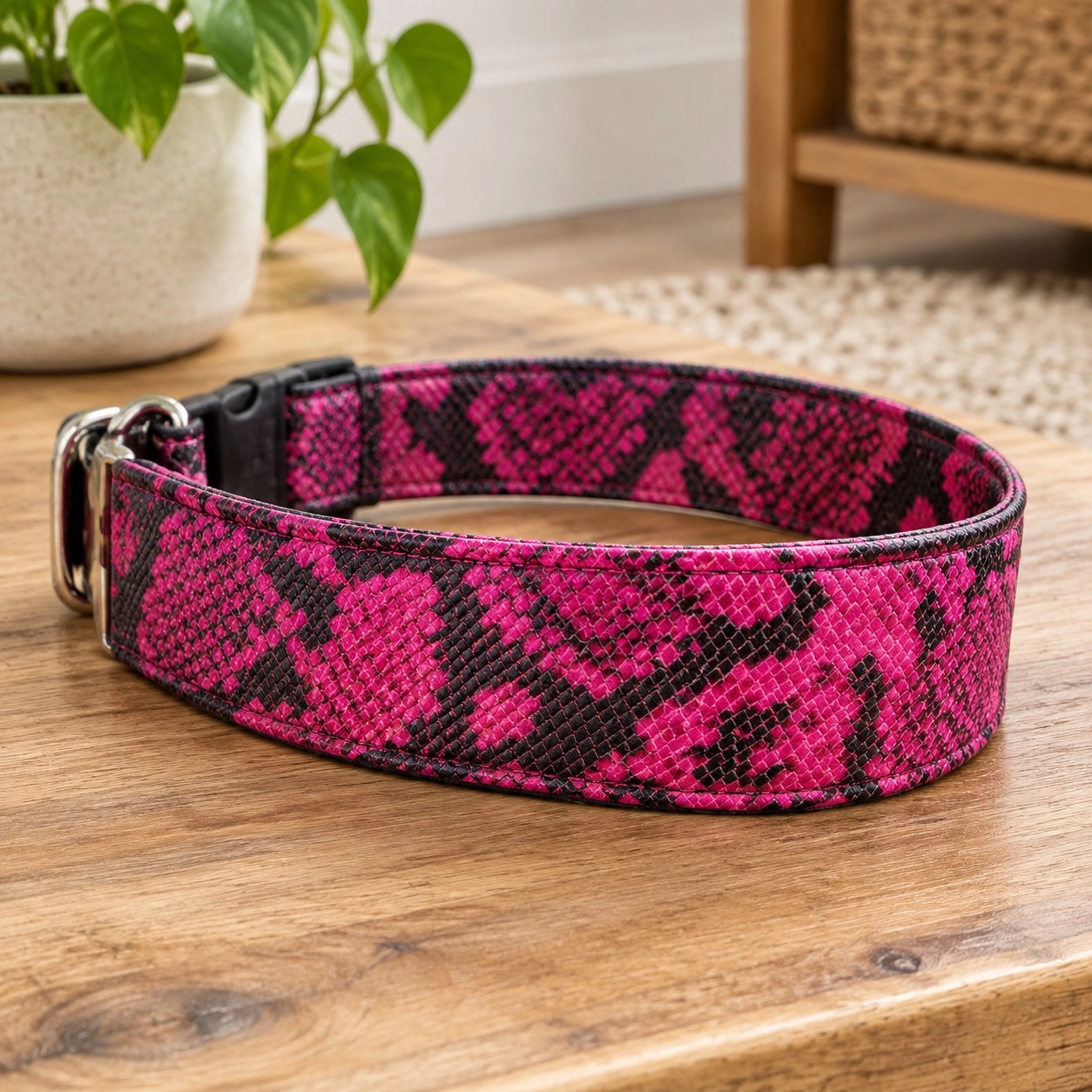The ''Rock Python'' collar PINK — Collars, leads and harnesses