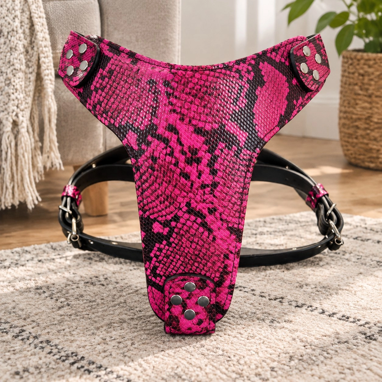 The ''Rock Python'' harness PINK — Collars, leads and harnesses