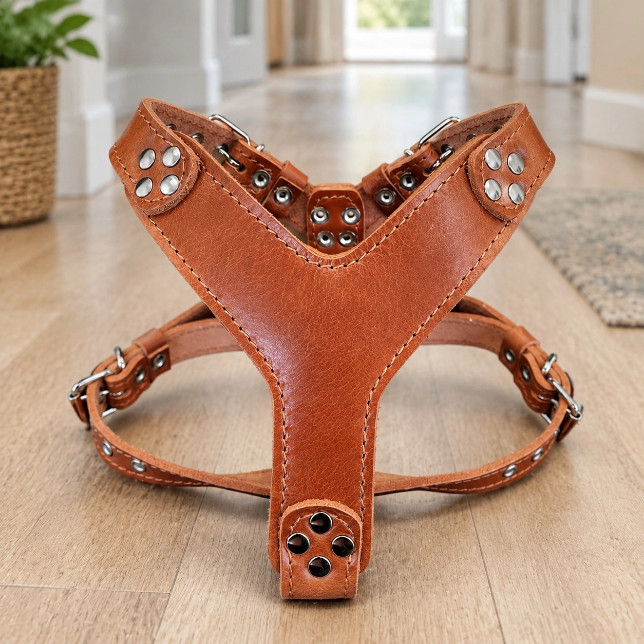 Bestia Le harnais ''Style'' Brun Taille Petite à Moyenne — Colliers, laisses et harnais