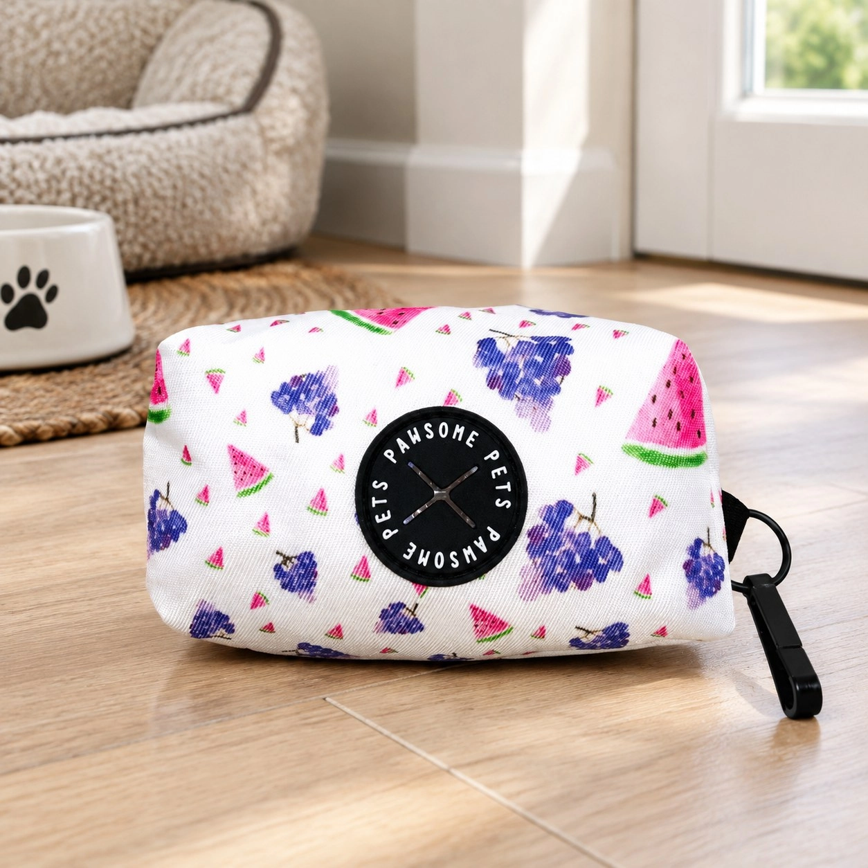Pawsome Pets New York Waste bag holder-Grape watermelon squeeze — Colliers, laisses et harnais