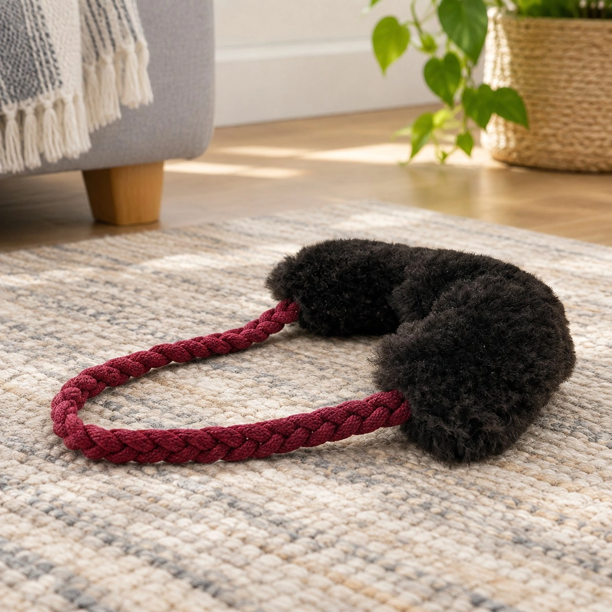 Wool Loop Tug Toy - Black — Toys