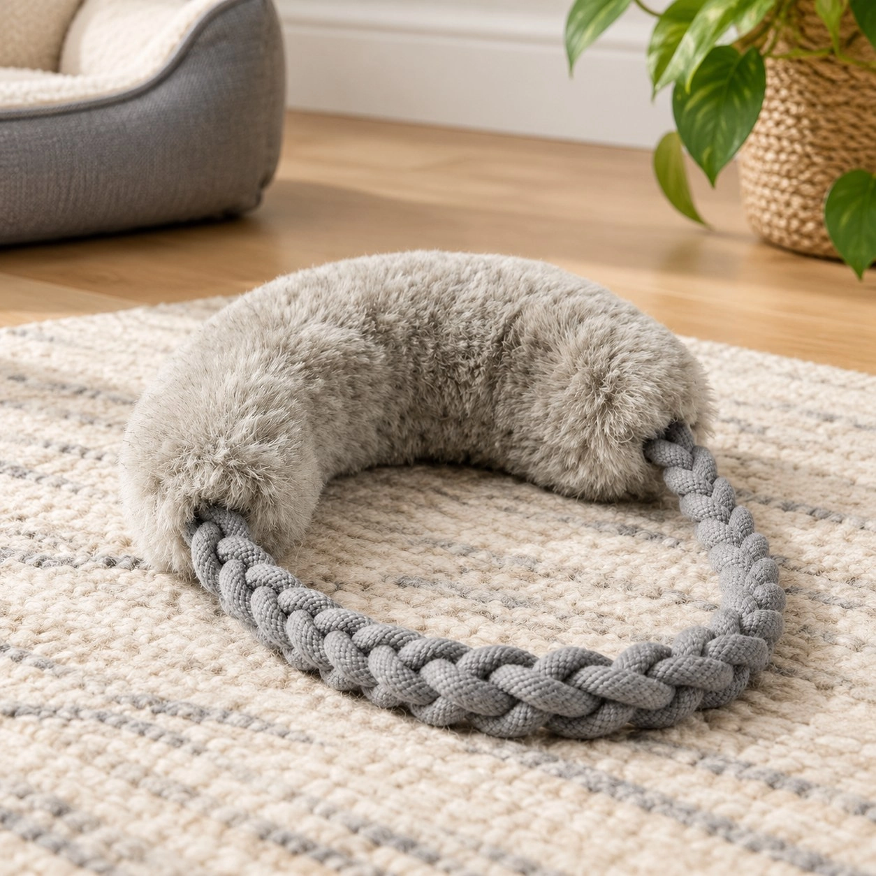 MellowConceptStore Jouet à tirer en boucle de laine - Gris