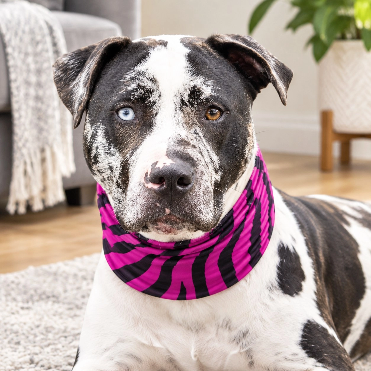 Pup Scruffs Tour de cou pour chien Zebra Pink — Vêtements pour chiens